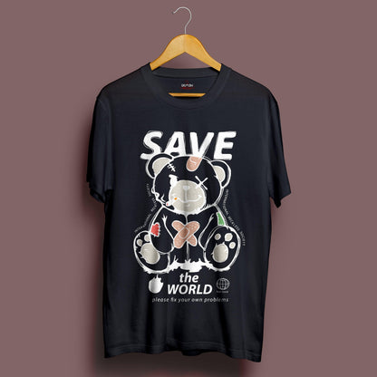 Save The World T-Shirt - Crimson x Design