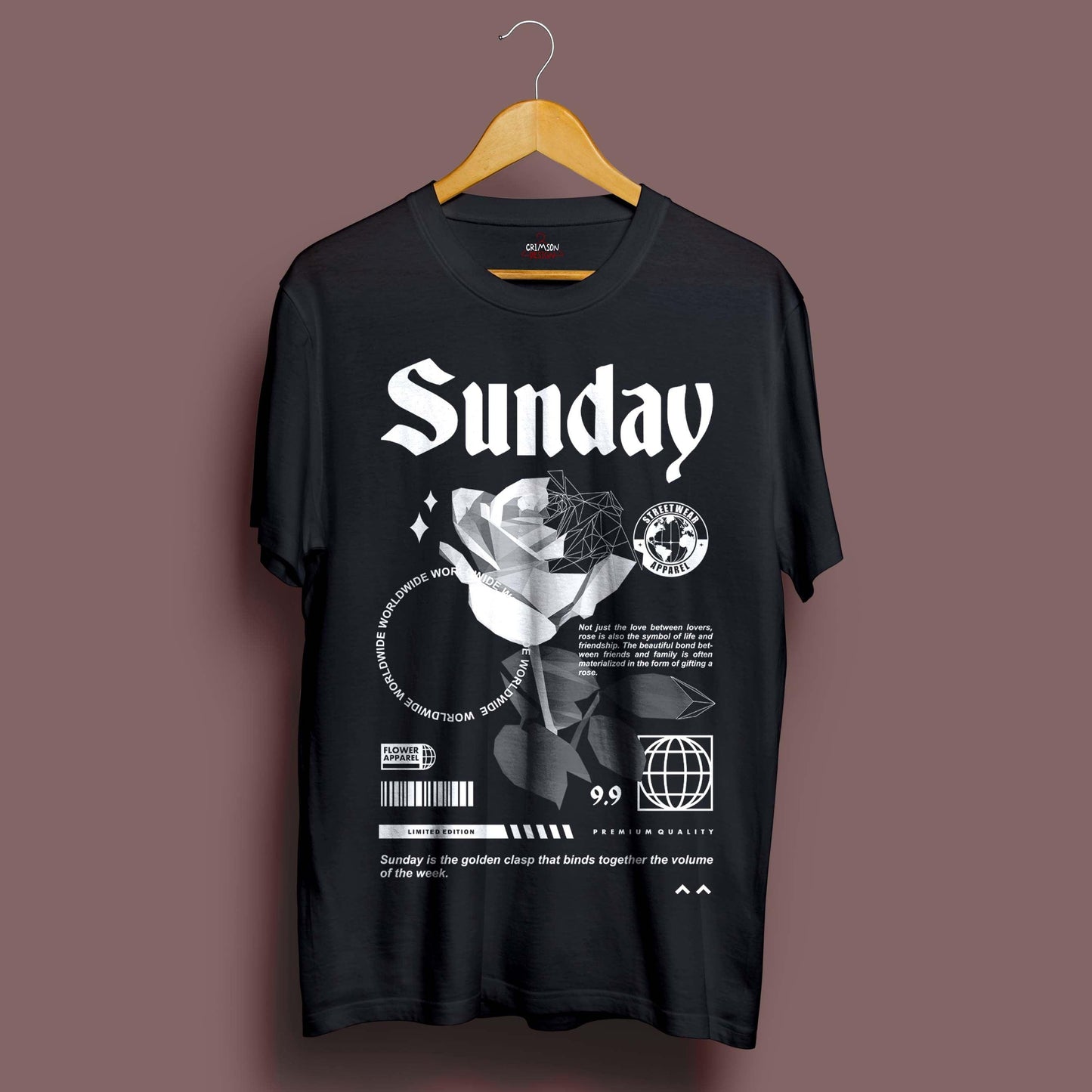 Sunday T-Shirt - Crimson x Design