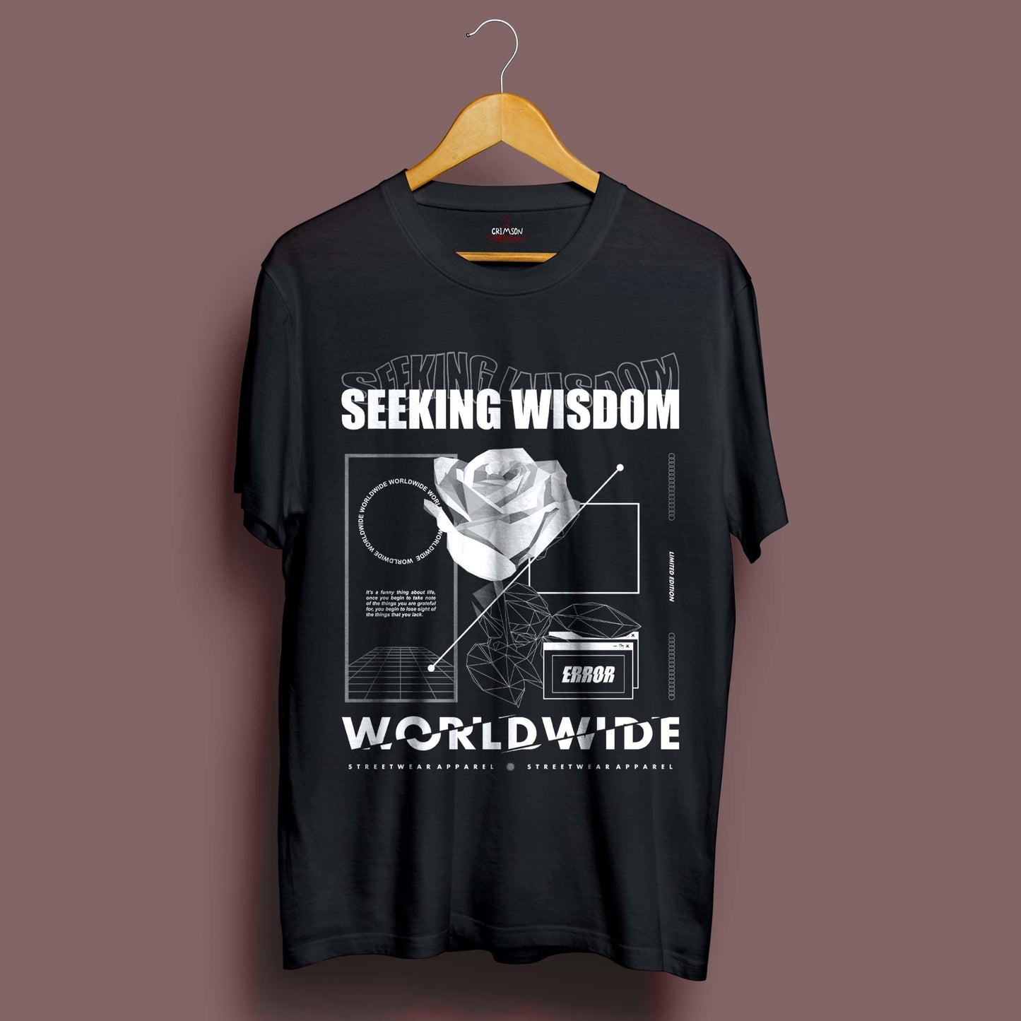 Seeking Wisdom T-Shirt - Crimson x Design