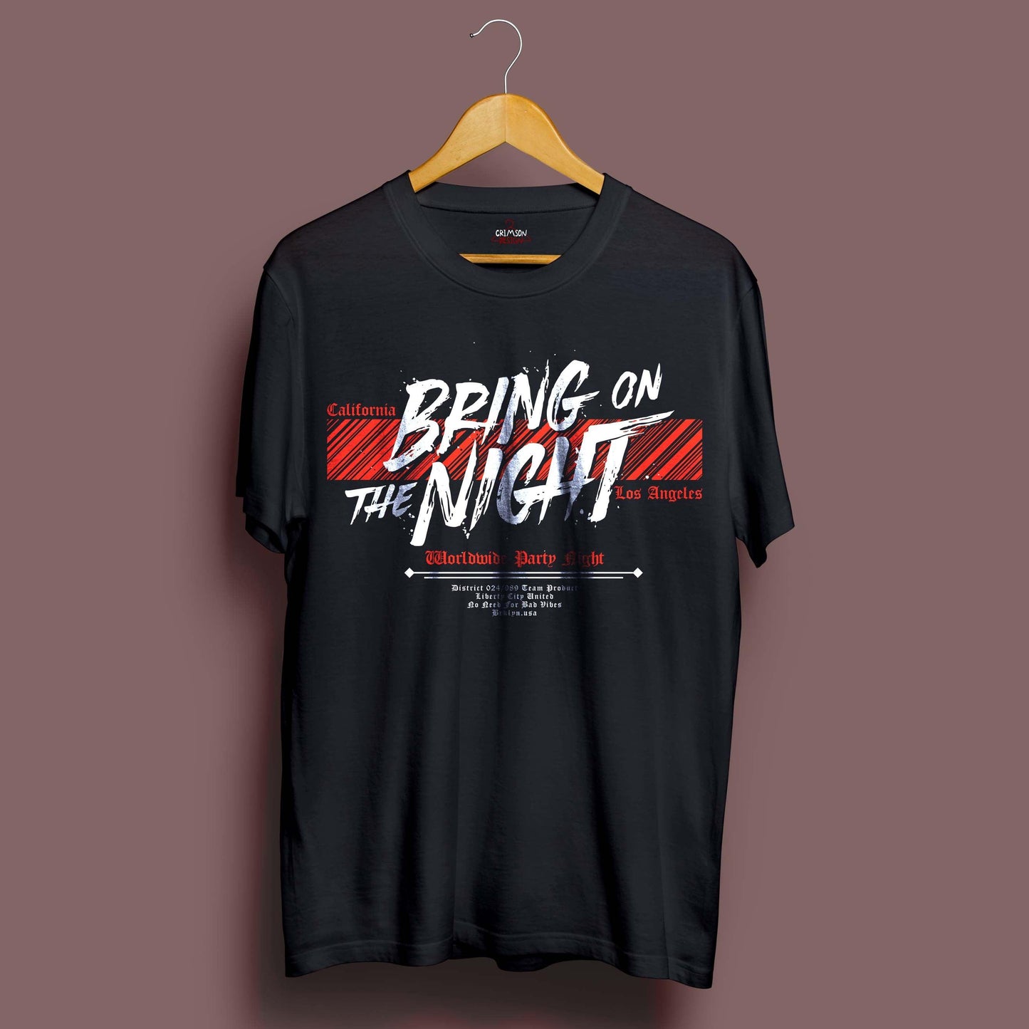 Bring On The Night T-Shirt - Crimson x Design