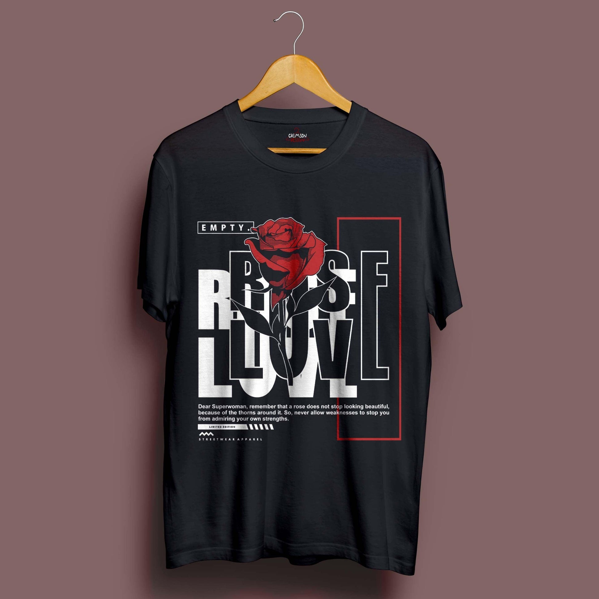 Empty Rose T-Shirt - Crimson x Design