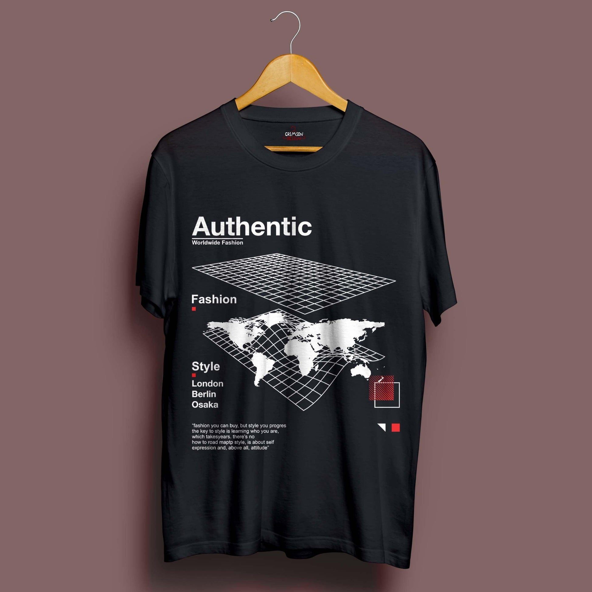 Authentic T-Shirt - Crimson x Design