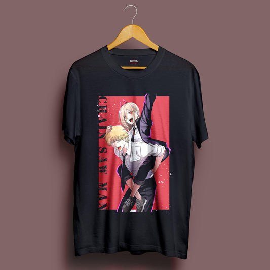 Denji x Power T-Shirt - Crimson x Design