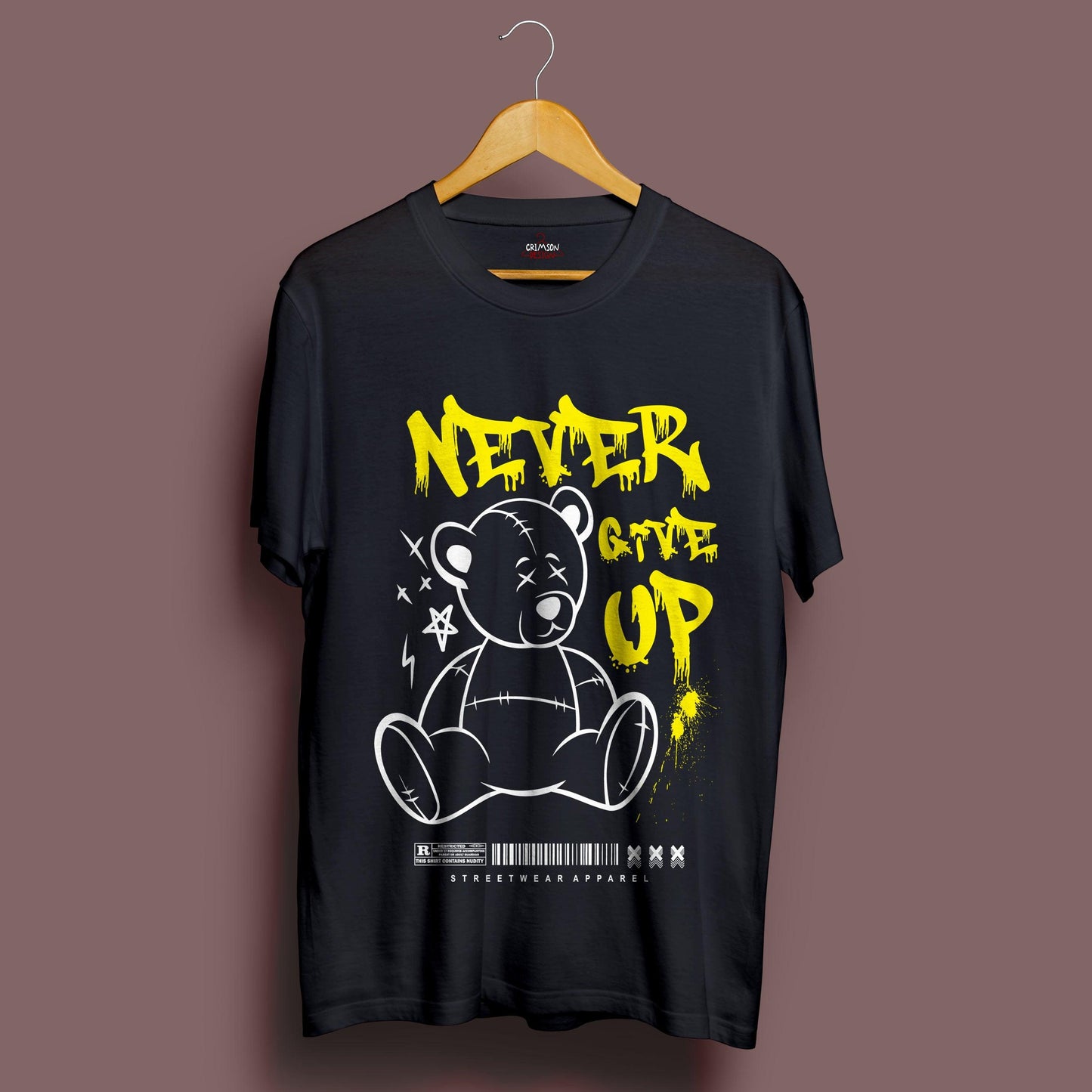 Never Give Up T-Shirt - Crimson x Design