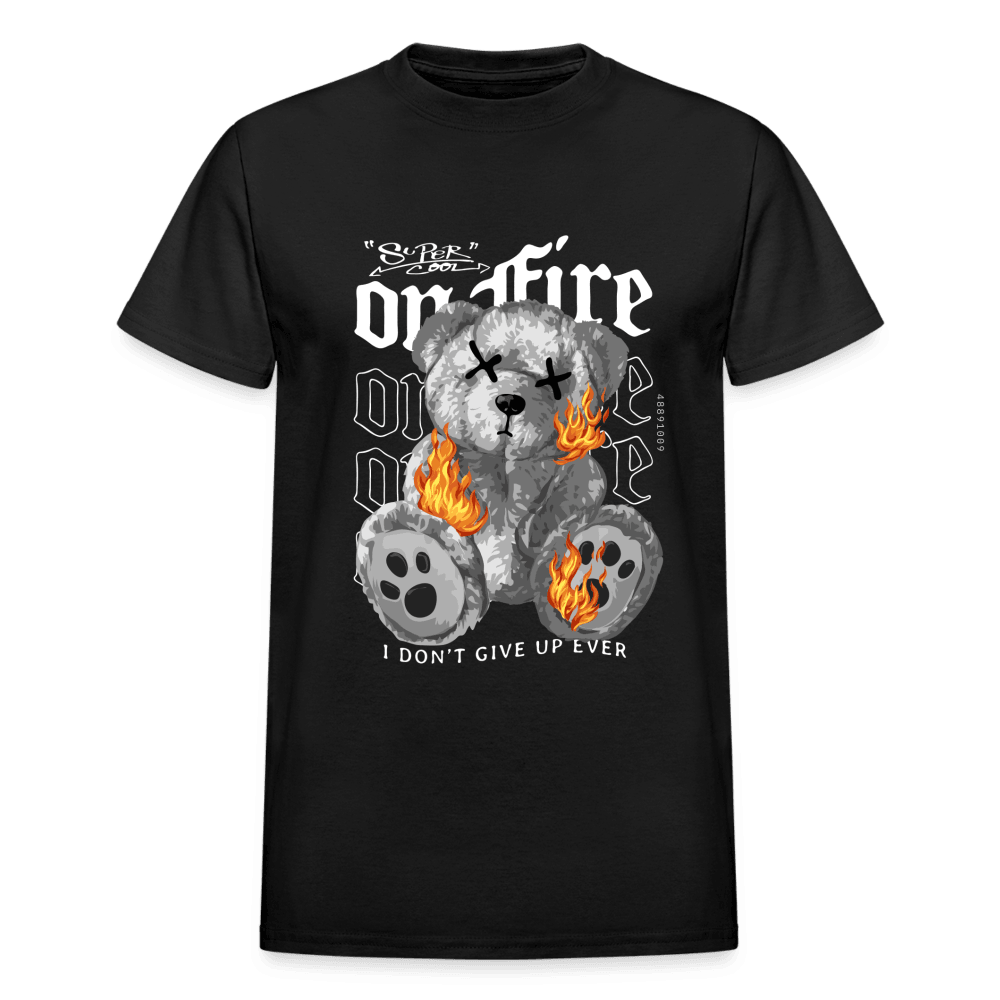 Bear On Fire T-Shirt - black