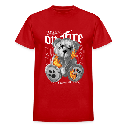 Bear On Fire T-Shirt - red