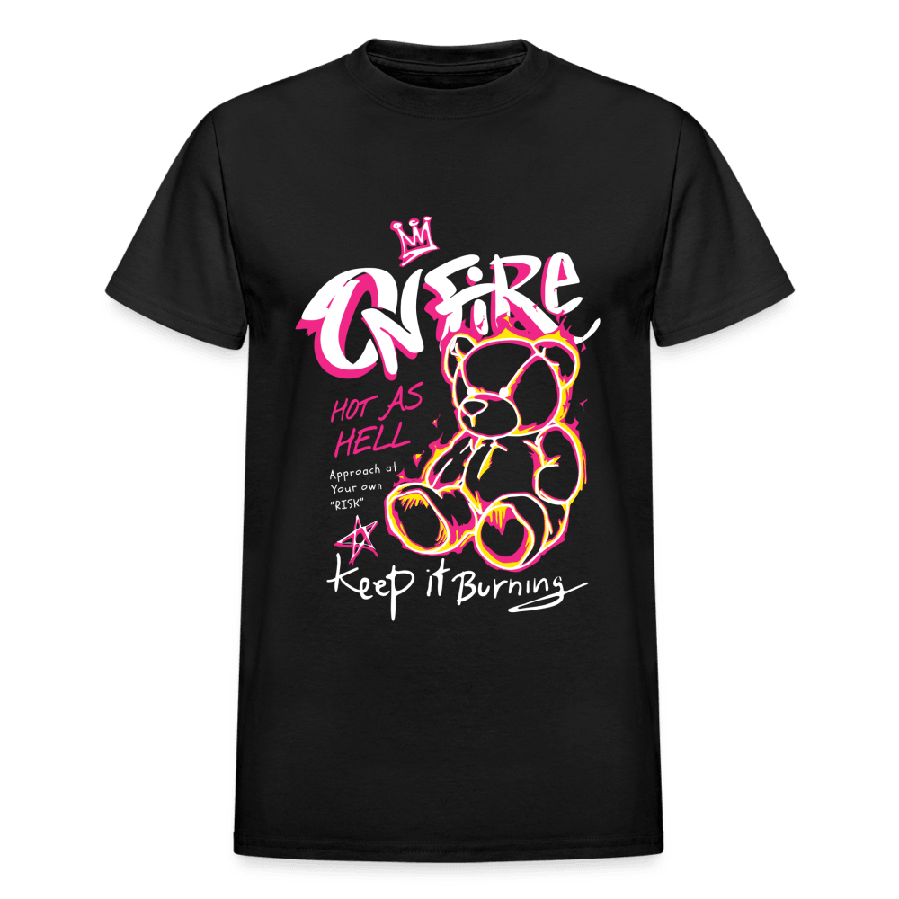 Bear On Fire T-Shirt - black