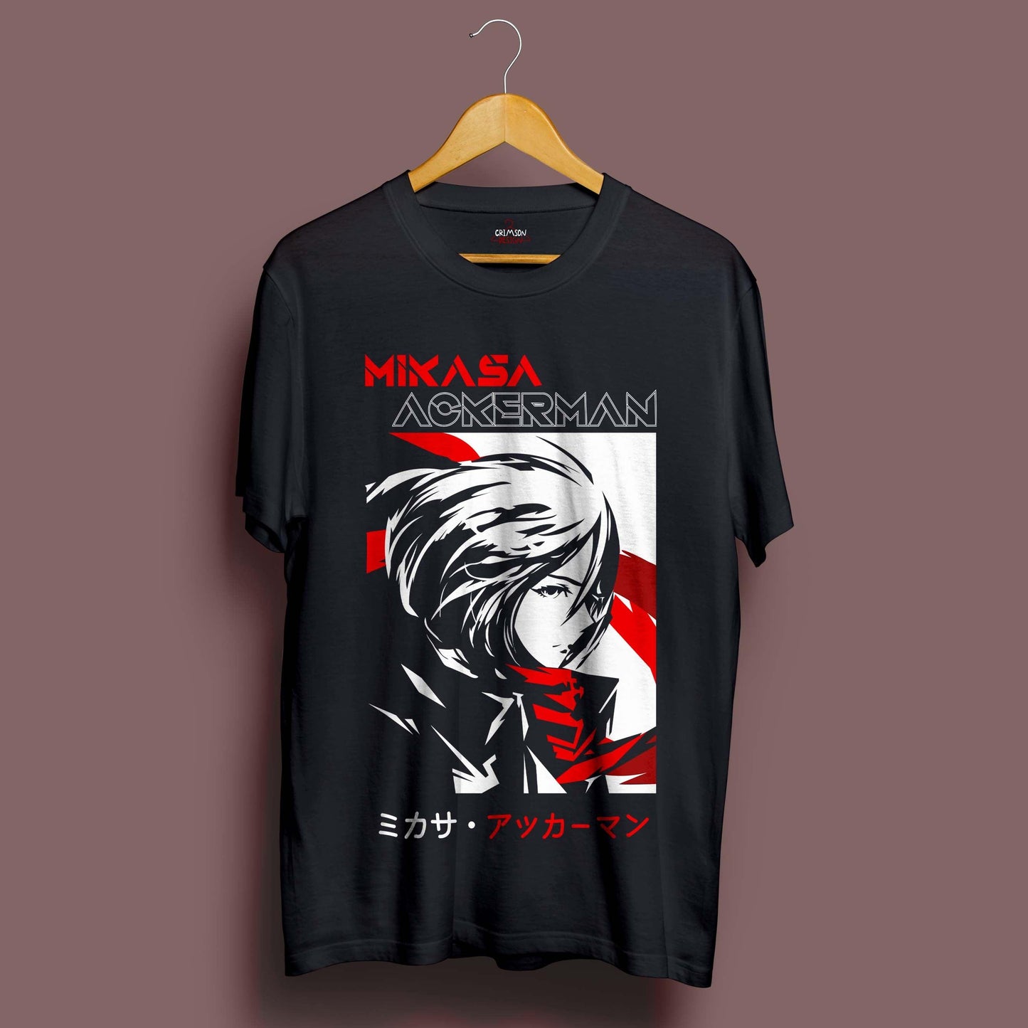 Mikasa - T-Shirt - Crimson x Design