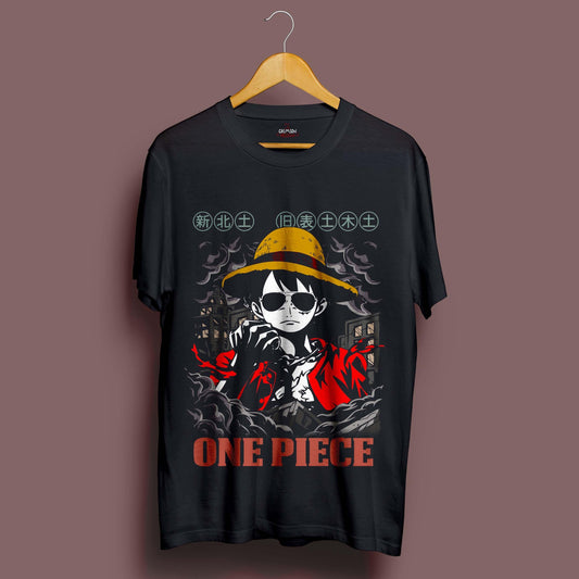 Retro Luffy T-Shirt - Crimson x Design