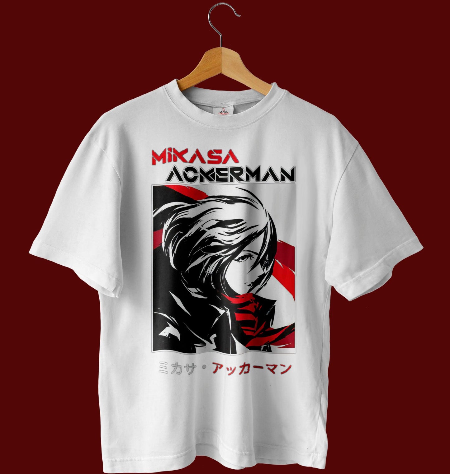 Mikasa - T-Shirt - Crimson x Design