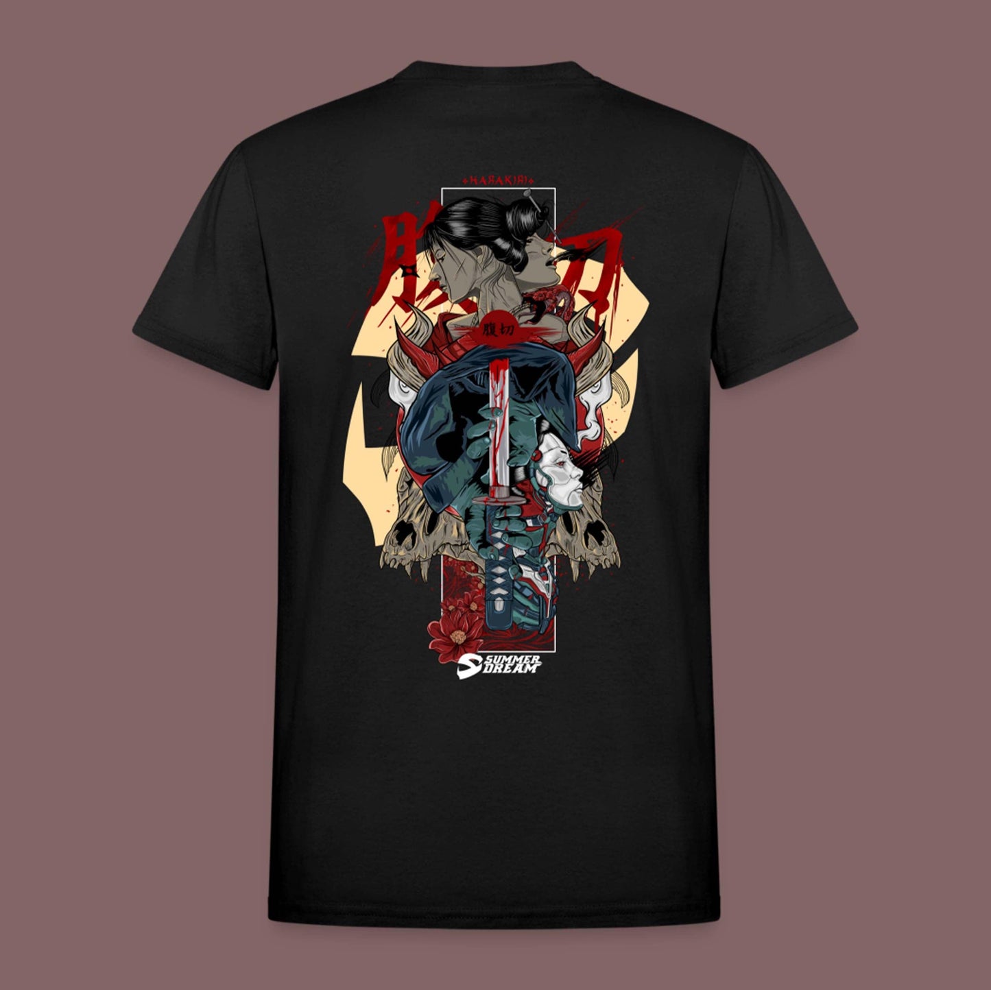 Demon Samurai T-Shirt - Crimson x Design