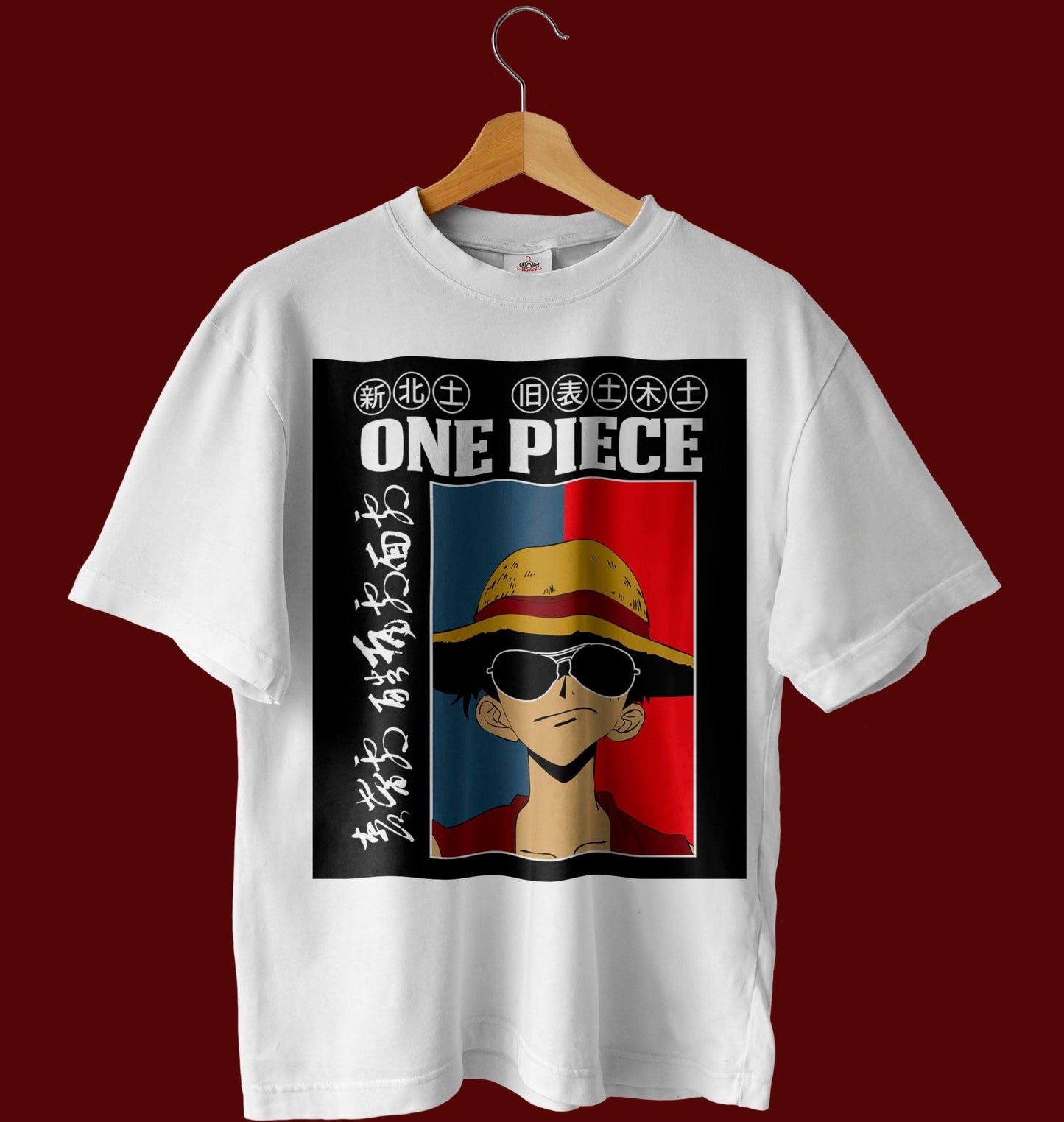 Retro Luffy T-Shirt - Crimson x Design