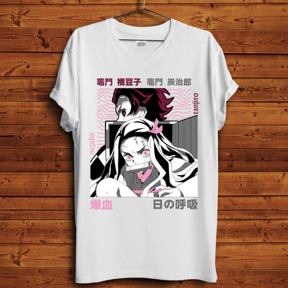 Tanjiro x Nezuko T-Shirt - Crimson x Design