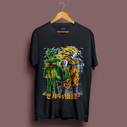 Retro Cell vs Goku T-Shirt - Crimson x Design