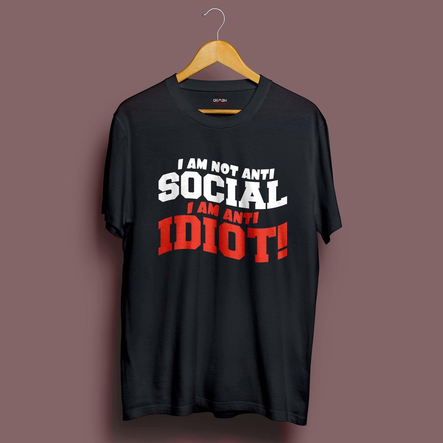 Anti Social T-Shirt - Crimson x Design