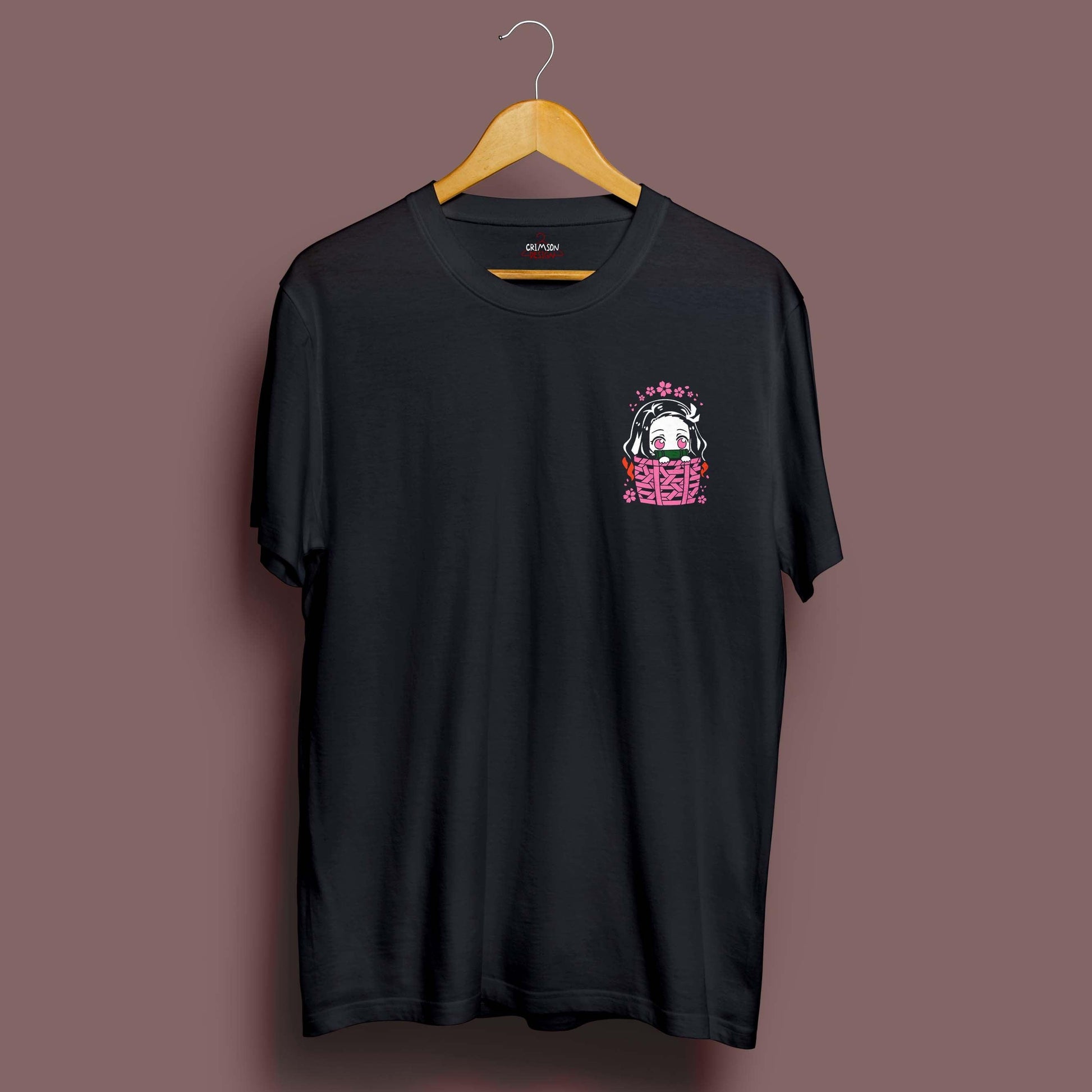 Pocket Nezuko T-Shirt - Crimson x Design