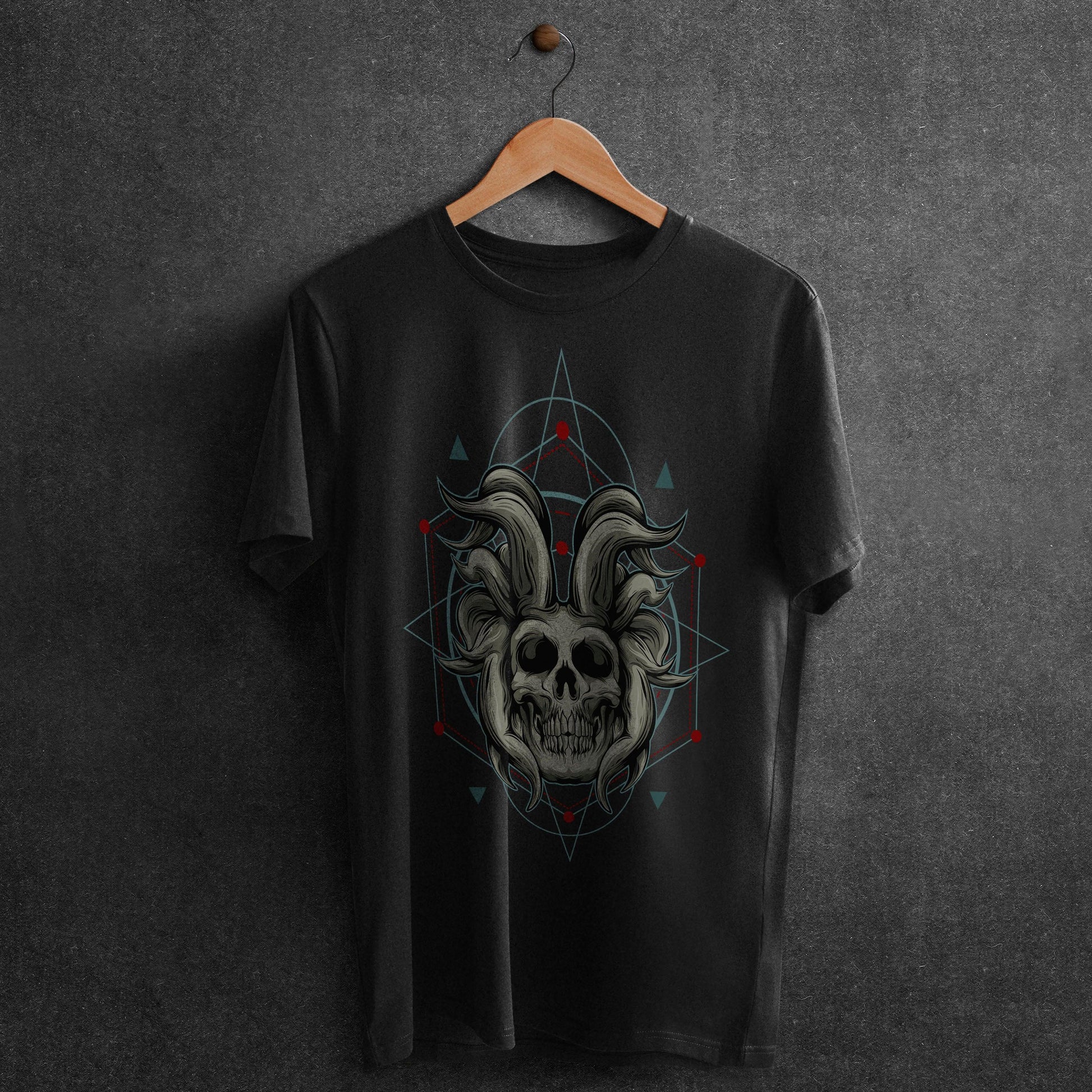 Horned Skull T-Shirt - Crimson x Design