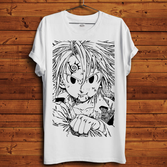 Manga Style Meliodas T-Shirt - Crimson x Design