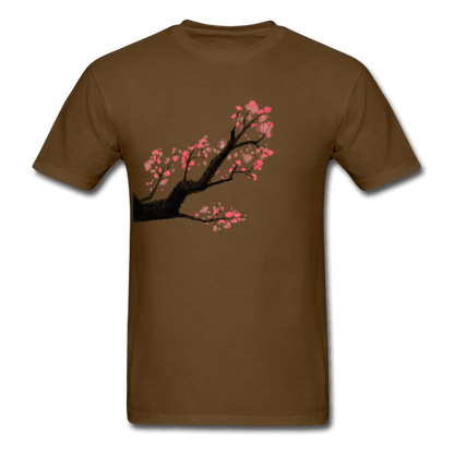 Watercolor Cherry Blossom T-Shirt - brown