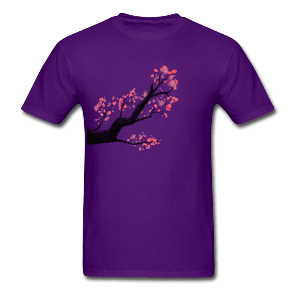 Watercolor Cherry Blossom T-Shirt - purple