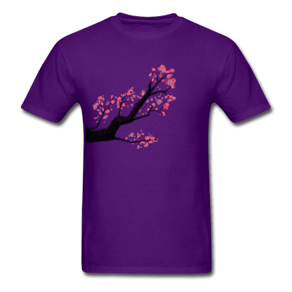 Watercolor Cherry Blossom T-Shirt - purple