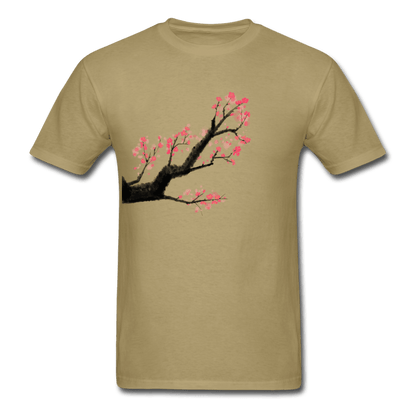 Watercolor Cherry Blossom T-Shirt - khaki