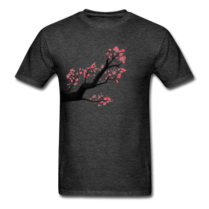 Watercolor Cherry Blossom T-Shirt - heather black