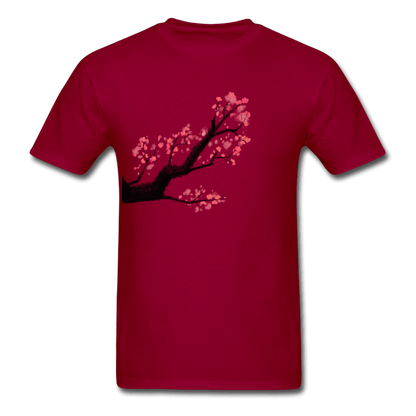 Watercolor Cherry Blossom T-Shirt - dark red