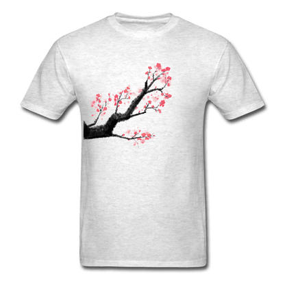 Watercolor Cherry Blossom T-Shirt - light heather gray