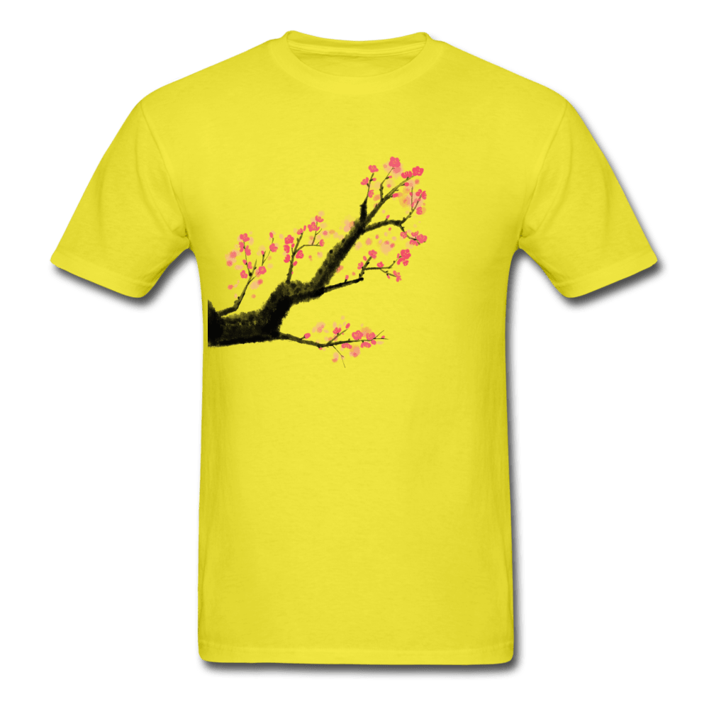 Watercolor Cherry Blossom T-Shirt - yellow