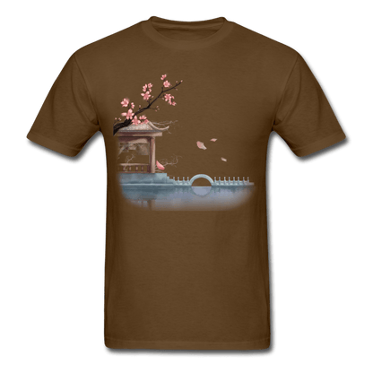 Cherry Blossom Garden T-Shirt - brown