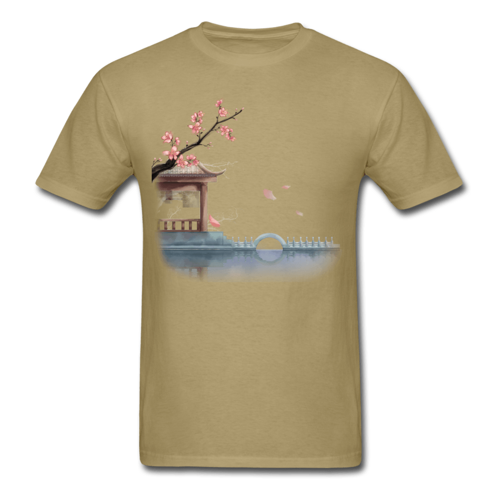 Cherry Blossom Garden T-Shirt - khaki