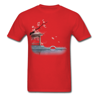 Cherry Blossom Garden T-Shirt - red