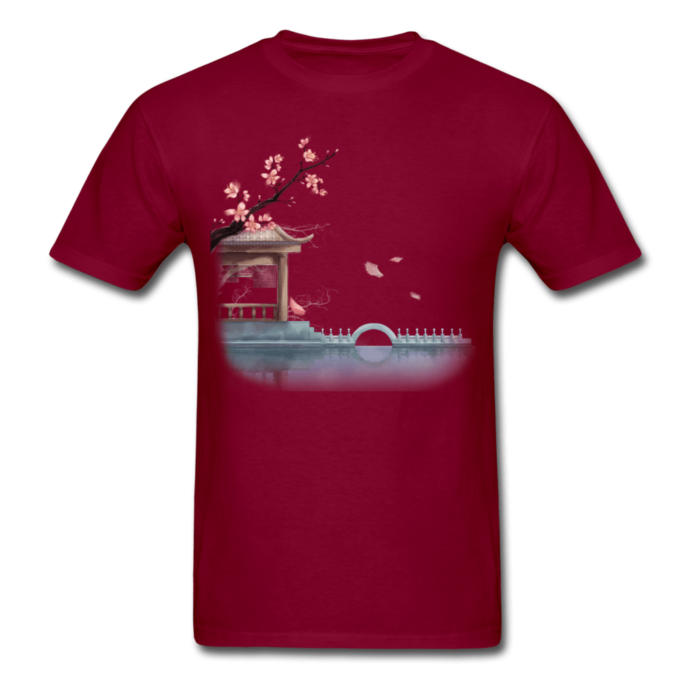 Cherry Blossom Garden T-Shirt - burgundy