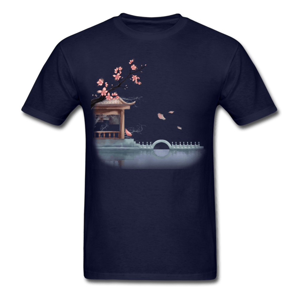 Cherry Blossom Garden T-Shirt - navy