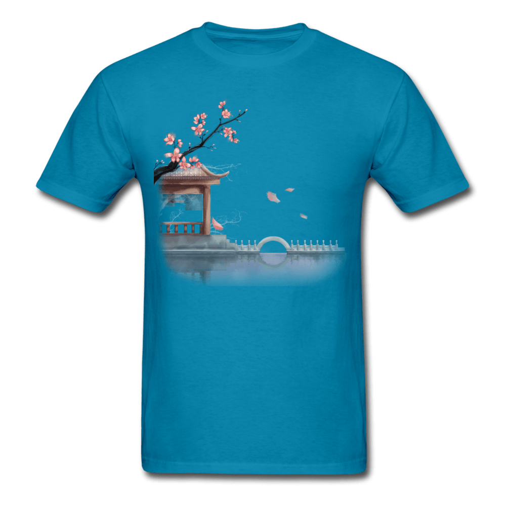 Cherry Blossom Garden T-Shirt - turquoise