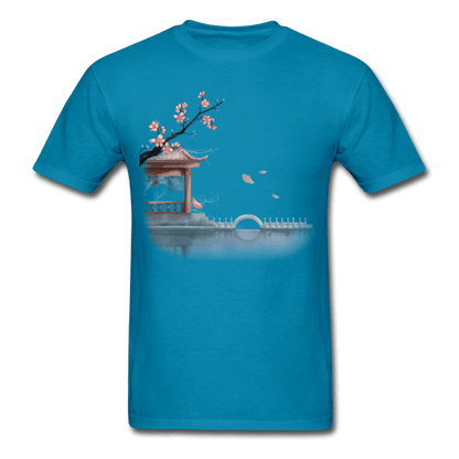 Cherry Blossom Garden T-Shirt - turquoise