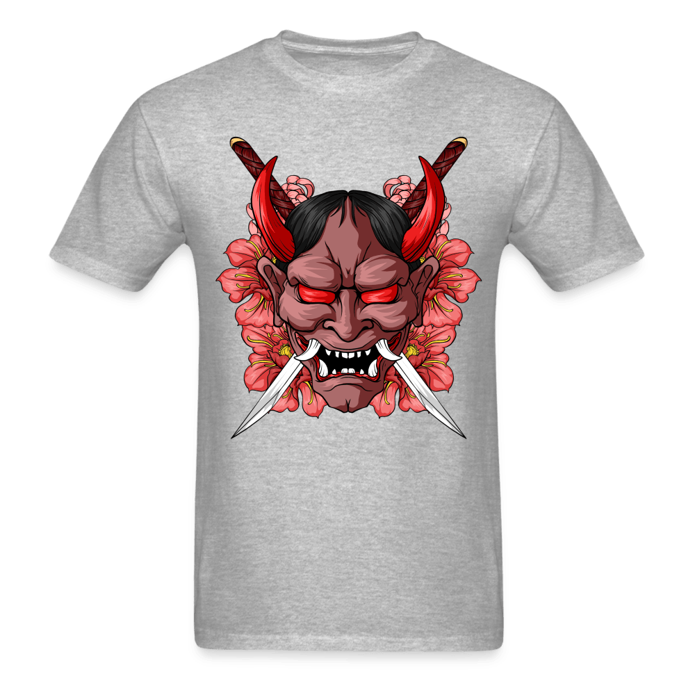 Demon Samurai T-Shirt - heather gray