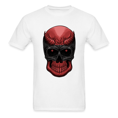 Red Demon Skull T-Shirt - white