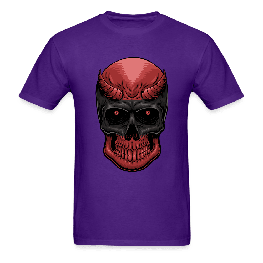 Red Demon Skull T-Shirt - purple