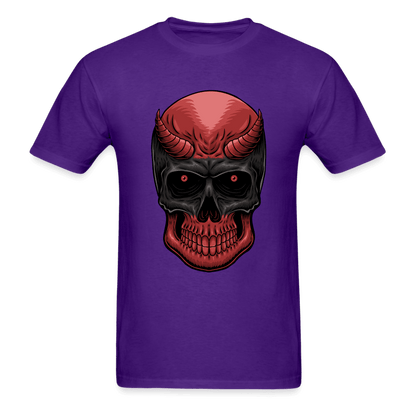 Red Demon Skull T-Shirt - purple