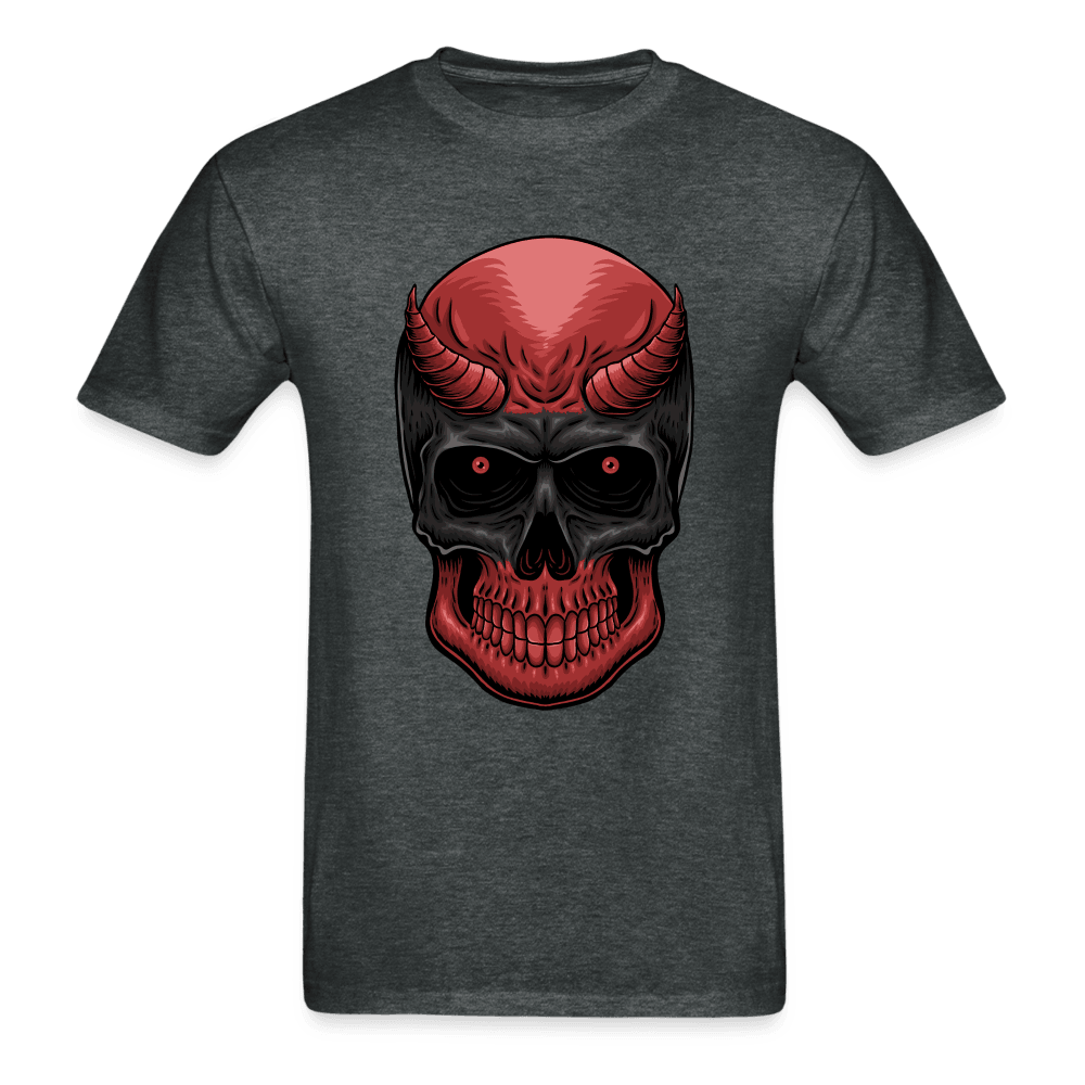 Red Demon Skull T-Shirt - deep heather