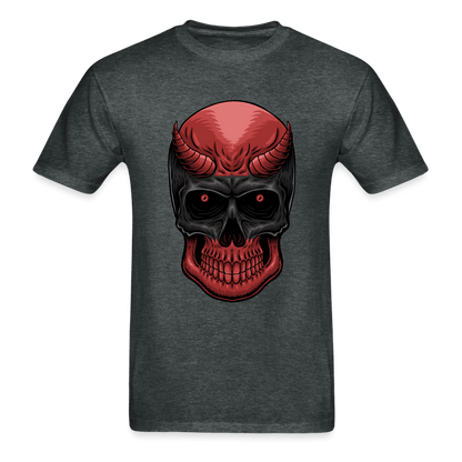 Red Demon Skull T-Shirt - deep heather