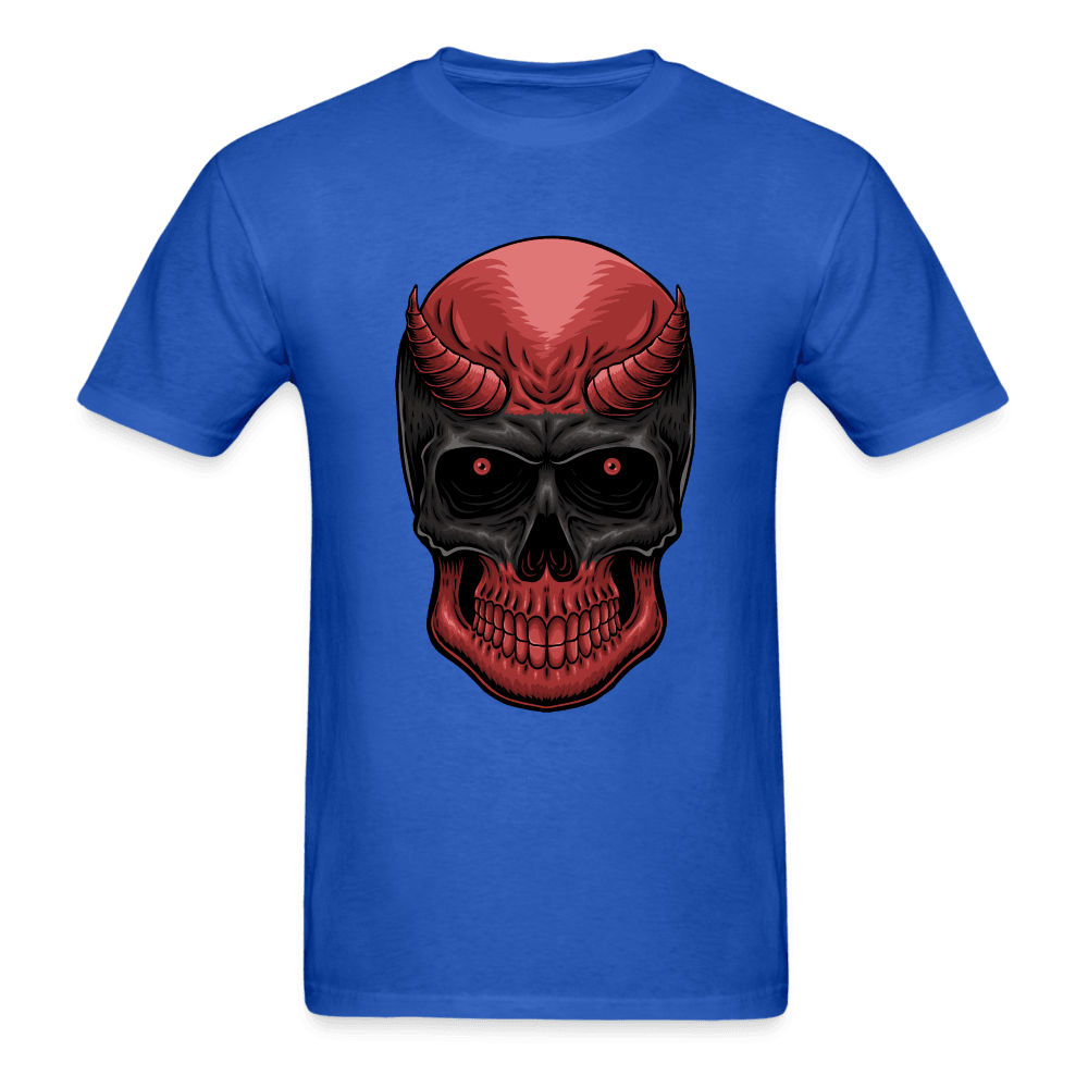 Red Demon Skull T-Shirt - royal blue