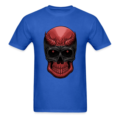 Red Demon Skull T-Shirt - royal blue