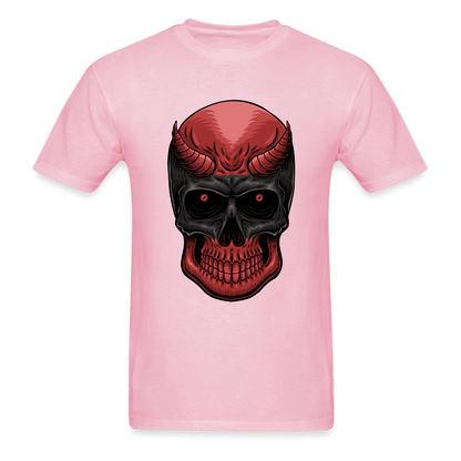 Red Demon Skull T-Shirt - light pink