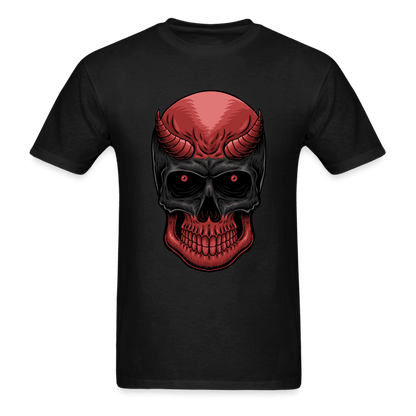 Red Demon Skull T-Shirt - black