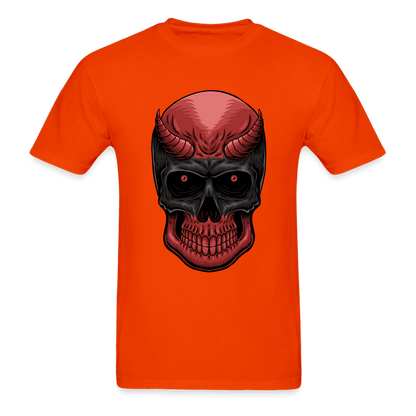 Red Demon Skull T-Shirt - orange