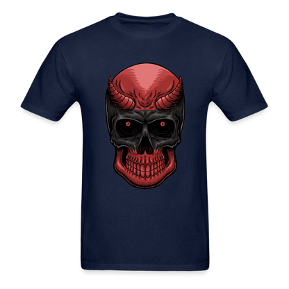 Red Demon Skull T-Shirt - navy