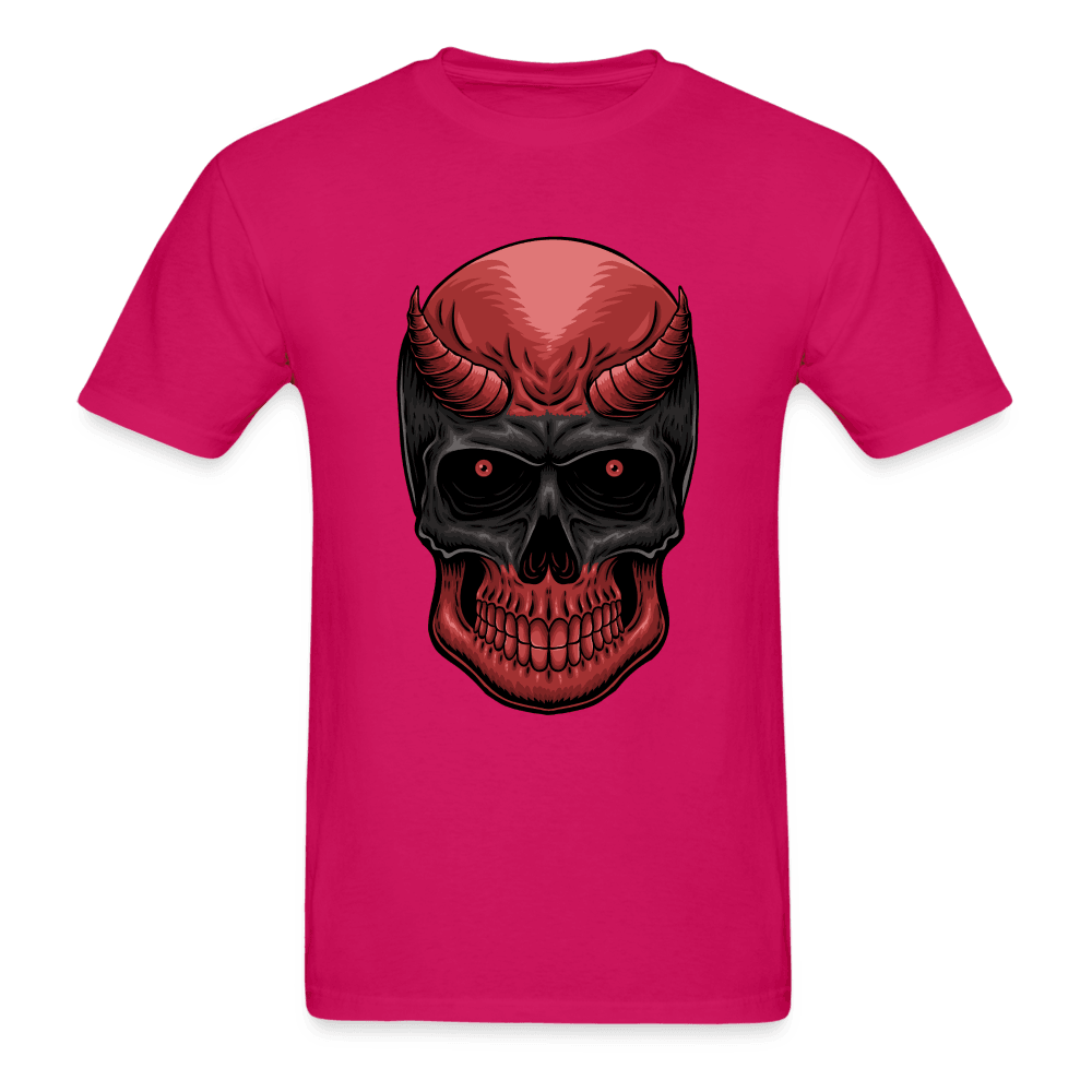 Red Demon Skull T-Shirt - fuchsia